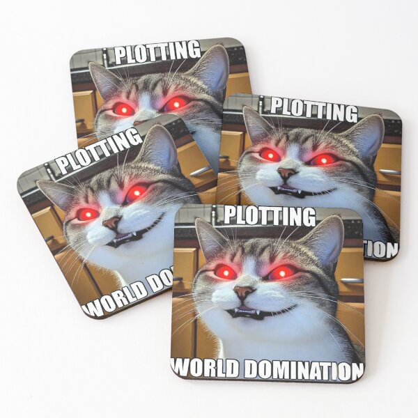 Item preview, Evil Cat Meme - Plotting World Domination designed and sold by CatmemesArt.