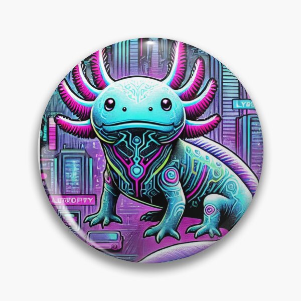 Item preview, Futuristic Neon Axolotl Cyberpunk designed and sold by RetroPop23.
