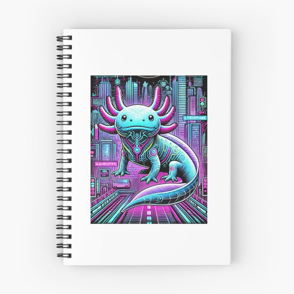 Item preview, Futuristic Neon Axolotl Cyberpunk designed and sold by RetroPop23.