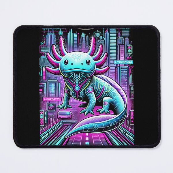 Item preview, Futuristic Neon Axolotl Cyberpunk designed and sold by RetroPop23.