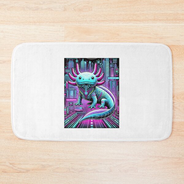Item preview, Futuristic Neon Axolotl Cyberpunk designed and sold by RetroPop23.