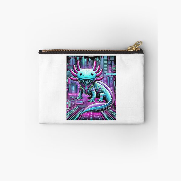Item preview, Futuristic Neon Axolotl Cyberpunk designed and sold by RetroPop23.