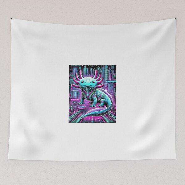Item preview, Futuristic Neon Axolotl Cyberpunk designed and sold by RetroPop23.