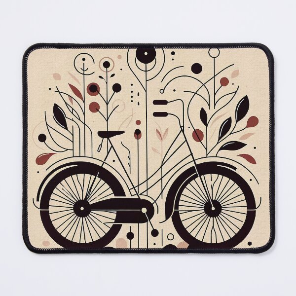 Item preview, Bicycle Among Leaves | Flowers | Minimalist Art | Linear Illustration designed and sold by GOATMATCH.