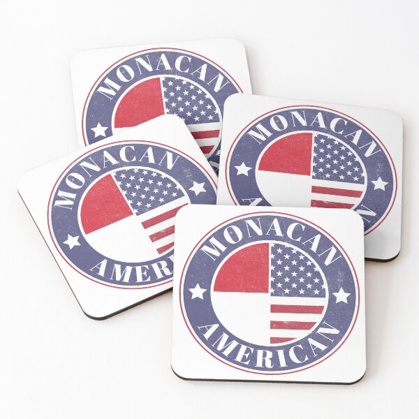 Item preview, Proud Monacan-American Badge - Monaco Flag designed and sold by chrisrivait.