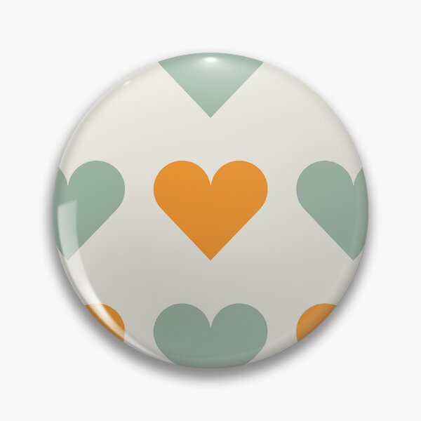 Item preview, Large ORANGE, MUTED GREEN & CREAM LOVE HEARTS designed and sold by RachelMacht.