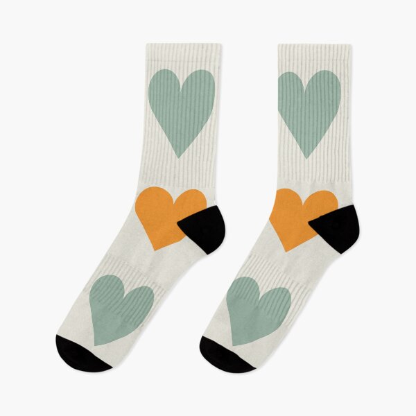 Item preview, Large ORANGE, MUTED GREEN & CREAM LOVE HEARTS designed and sold by RachelMacht.