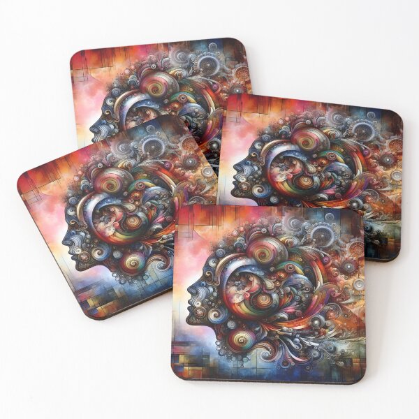 Item preview, Abstract Faces in Bold Colors designed and sold by ManeeStore.