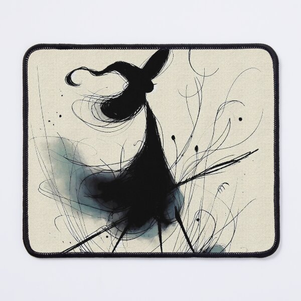 Item preview, Minimalist Line Art Woman in Dress and Hat | Black and White Silhouette designed and sold by GOATMATCH.