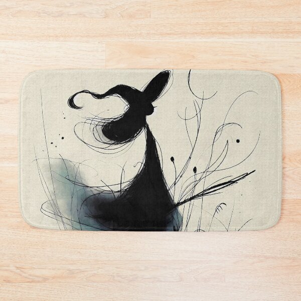 Item preview, Minimalist Line Art Woman in Dress and Hat | Black and White Silhouette designed and sold by GOATMATCH.