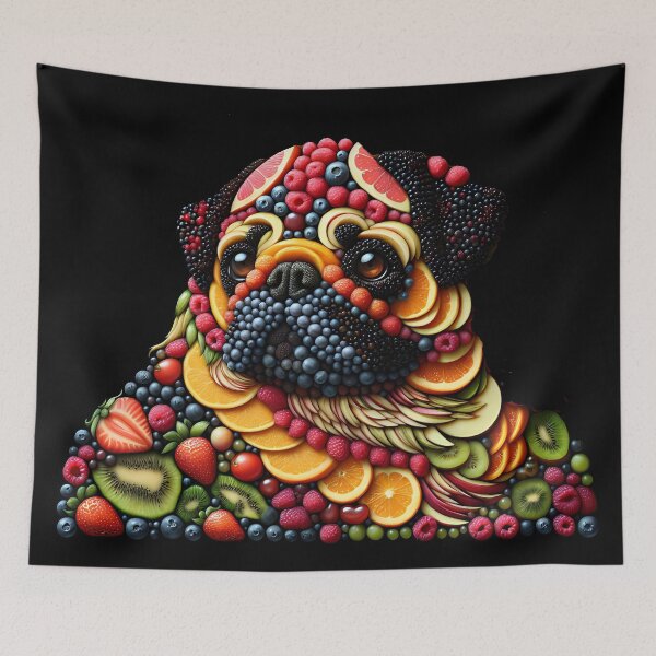 Item preview, Dog... Pug... Fruits... 001... (A.I.) designed and sold by AtelierFafard.