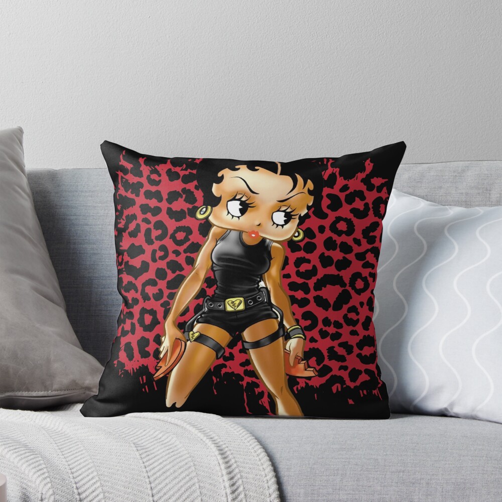 Red Cheetah Betty Boop Throw Blanket