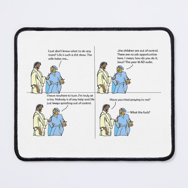 Item preview, Holy Smokes! Snarky Young Jesus Comic – Divine Sass for Your Daily Dose of Holy Humor! designed and sold by Ignorant-Artist.