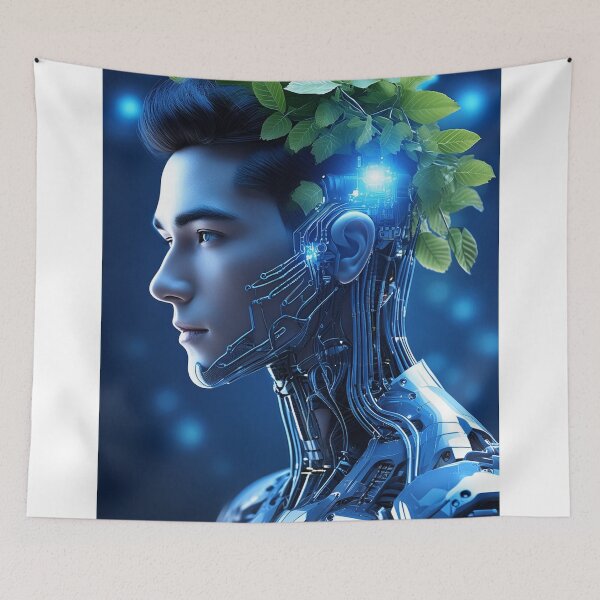 Item preview, Eco-Cyborg: Fusion of Nature and Technology Digital Art designed and sold by WhiteDoveArt.