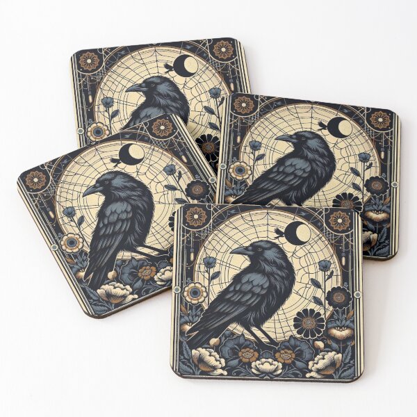 Item preview, Enchanted Raven’s Midsummer Night - Mystical Forest Magic Art designed and sold by MiszungART.