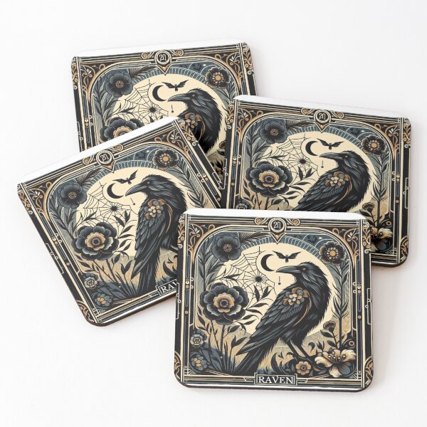 Item preview, Enchanted Raven’s Midsummer Night - Mystical Forest Magic Art designed and sold by MiszungART.