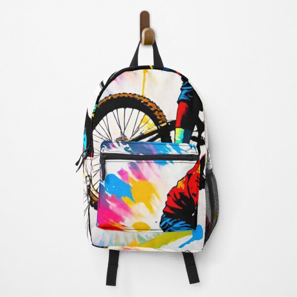 Item preview, Vibrant Airborne Adventure: Colorful MTB Rider Sending It designed and sold by GrizzlyCollective.
