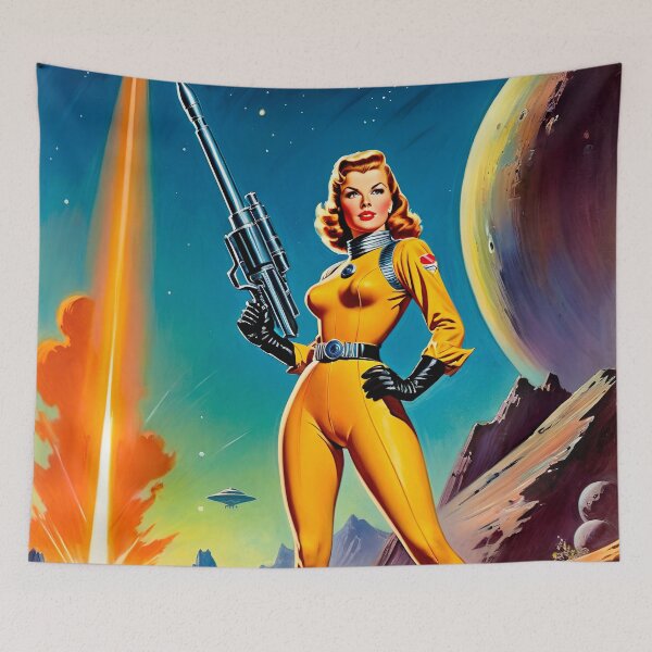 Item preview, 1950's Female Space Cadet | Retro Artwork designed and sold by OrganicLights.