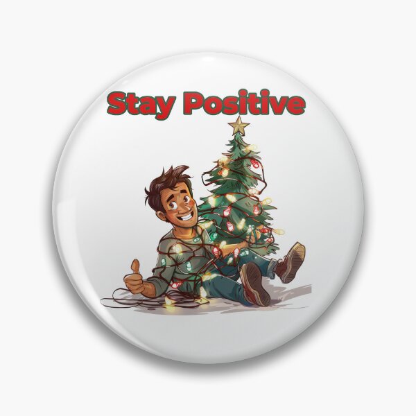Artikelvorschau, Bleiben Sie positiv Mann in Weihnachtsbaum Lichter entworfen und verkauft von Wormy-23.