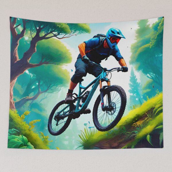 Item preview, Trail Dominator: MTB Racer Shredding Trails designed and sold by GrizzlyCollective.
