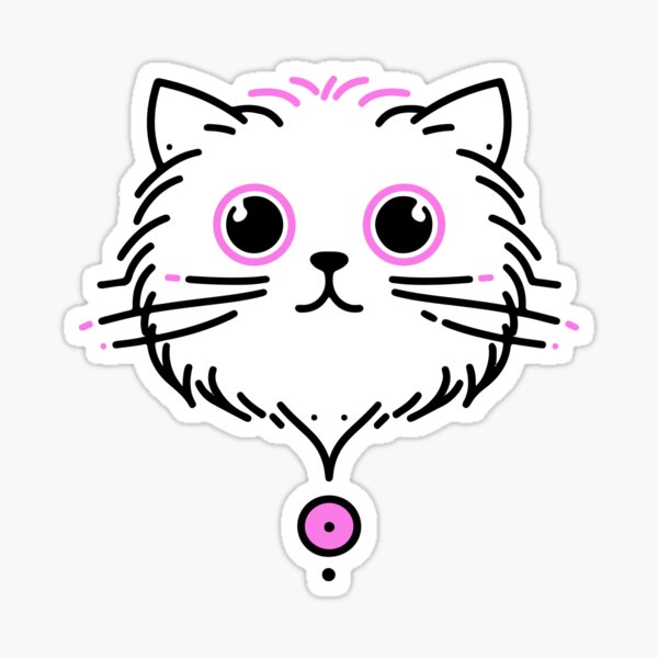 Item preview, cute cat black and pink line art designed and sold by Zindesign88.