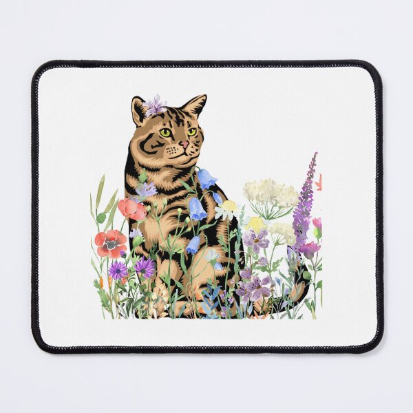 Item preview, cat and flowers designed and sold by Soccer4ja9.