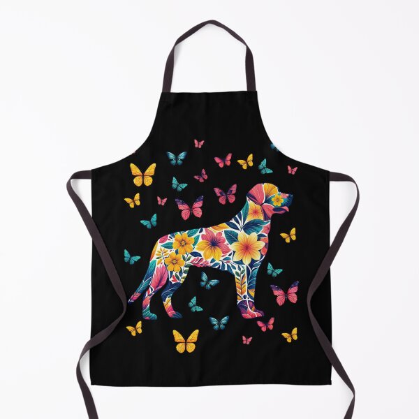 Item preview, Labrador retriever runner silhouette with butterflies, and colorful tropical flowers, labrador retriever lovers, gift for golden retriever lovers designed and sold by Collagedream.
