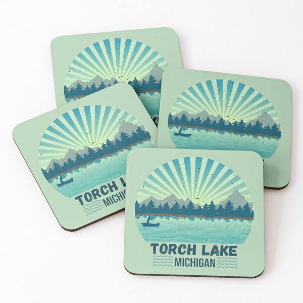 Item preview, Torch Lake Michigan Landscape Retro designed and sold by MomentumCloset.