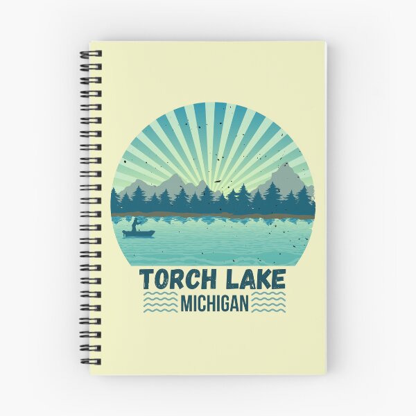 Item preview, Torch Lake Michigan Landscape Retro designed and sold by MomentumCloset.