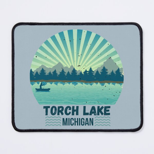 Item preview, Torch Lake Michigan Landscape Retro designed and sold by MomentumCloset.