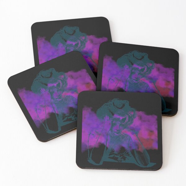 Item preview, Gibson girl in dark pink, purple, and red watercolor  designed and sold by MarigoldandLily.