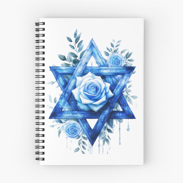 Item preview, Blue Rose Star of David - Elegant Floral Jewish Art designed and sold by WhiteDoveArt.
