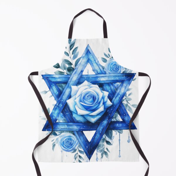 Item preview, Blue Rose Star of David - Elegant Floral Jewish Art designed and sold by WhiteDoveArt.