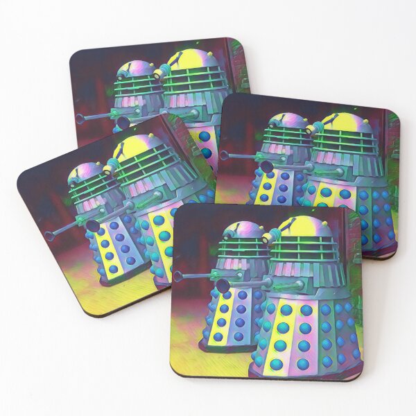 Item preview, Colourful Daleks art portrait designed and sold by Pinkgnomie.