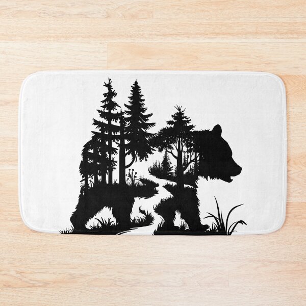 Item preview, Bear Silhouette Forest Trail Outdoor Art designed and sold by Ascooepics.