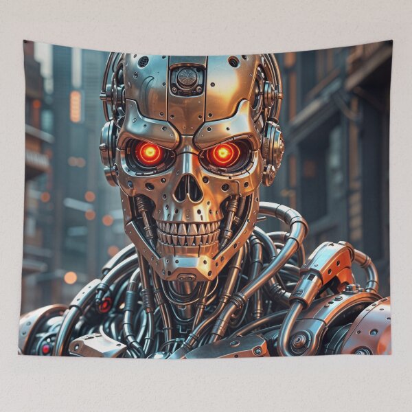 Item preview, Cool Futuristic Cyborg Killer Robot designed and sold by TheArtOfPat.