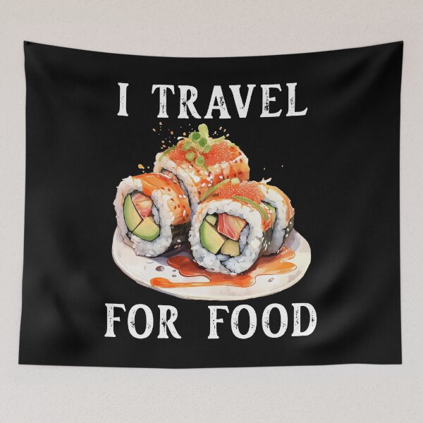 Item preview, Vintage I Travel for Food - Minimal Retro Sushi for Foodies and Travelers designed and sold by pod24.