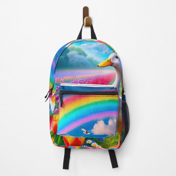 Item preview, Happy duck rainbow flowers designed and sold by VJCreativeS.