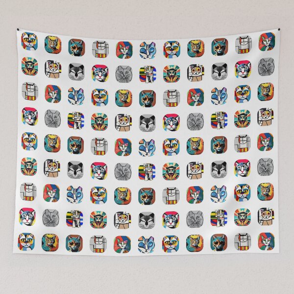 Item preview, 12 Artistic Cat Illustrations designed and sold by jessephotoart.