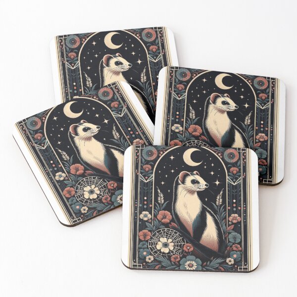 Item preview, Enchanted Stoat in Mystical Forest - Magical Midsummer Night's Art designed and sold by MiszungART.