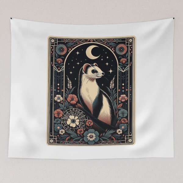 Item preview, Enchanted Stoat in Mystical Forest - Magical Midsummer Night's Art designed and sold by MiszungART.