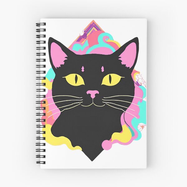 Item preview, aesthetic black cat colorful designed and sold by Catophile.