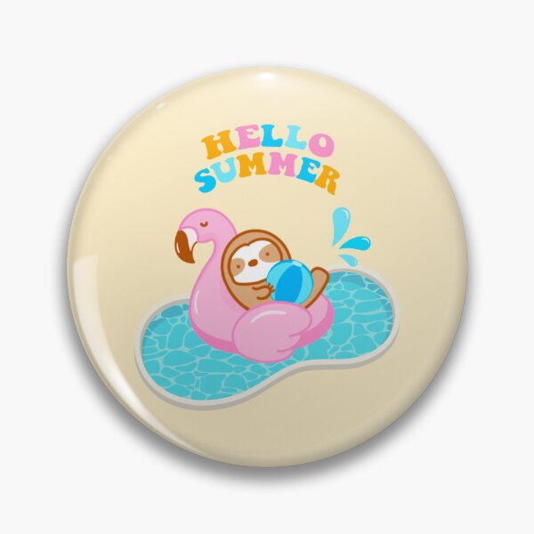 Item preview, Hello Summer Pool Party Sloth designed and sold by theslothinme.