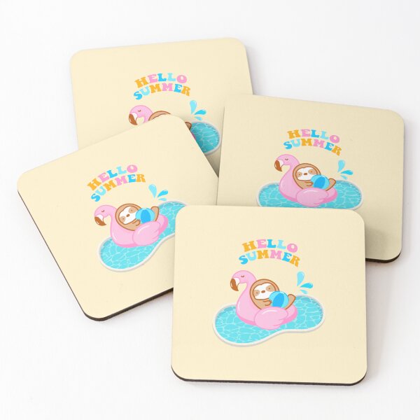 Item preview, Hello Summer Pool Party Sloth designed and sold by theslothinme.