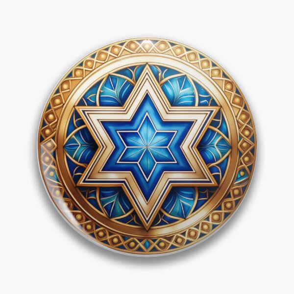 Item preview, Ornate Star of David Medallion - Luxurious Blue and Gold Art designed and sold by WhiteDoveArt.