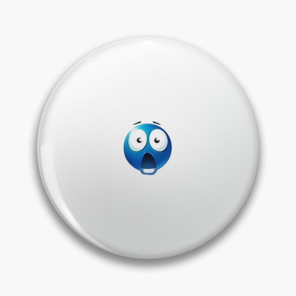 Item preview, Blue Emoji Shocked Face Meme  designed and sold by booksandsundaes.