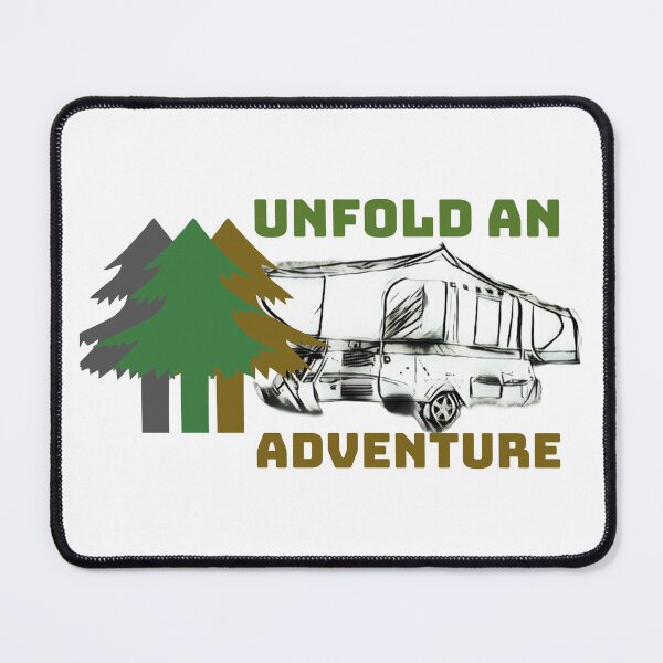 Item preview, Unfold an Adventure Black and White Folding Caravan designed and sold by BeccaAelishe.