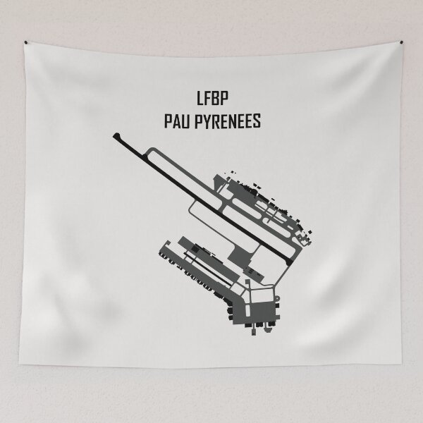 Item preview, PAU airport LFBP B&W Black Runways designed and sold by AeroArtCreation.