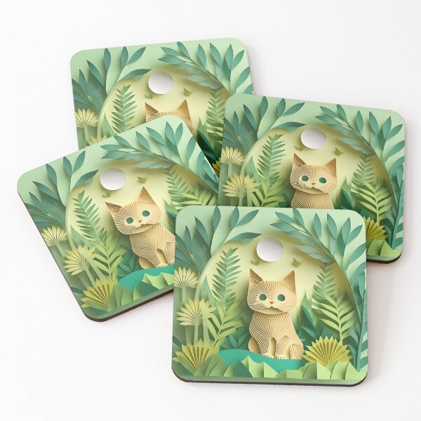 Item preview, Paper Cat in the Jungle designed and sold by BRKART.