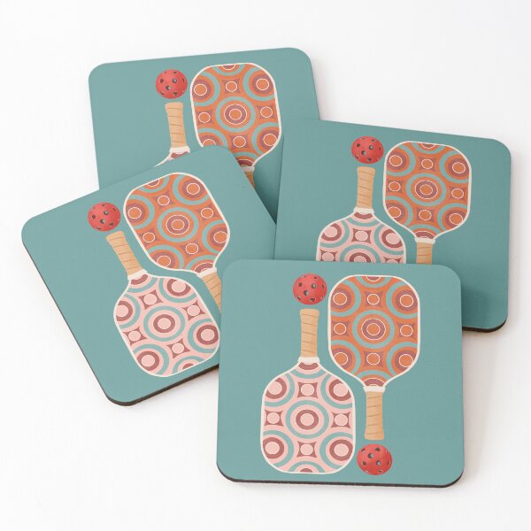 Item preview, Colourful Retro Pickleball Paddles and Balls designed and sold by NattyDesigns.